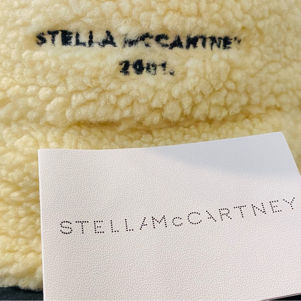 RARE FIND-Stella McCartney Shearling Faux Fur Logo Bucket Hat - Picture 2 of 11